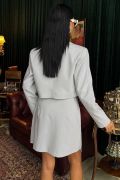 Crop Ceketli Ve Pile Etekli Garnili Takım 10111 resmi